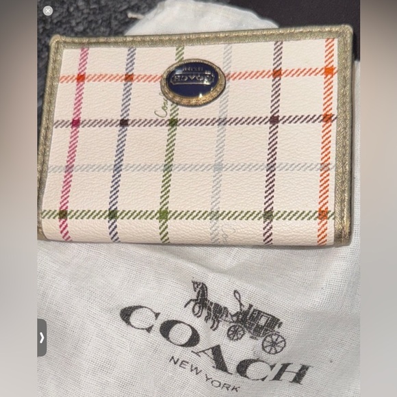 Coach Handbags - Coach Multicolor Plaid Wallet